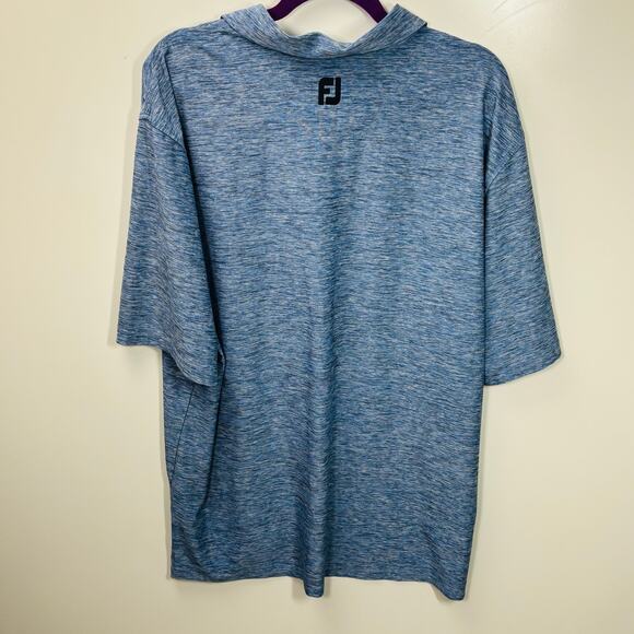 FootJoy Polo Shirt Mens XL Heathered Blue Short Sleeve Embroidered Pullover 0295 - Picture 5 of 9